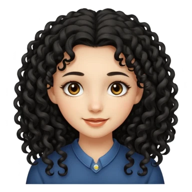 girl with long black curly hair and beautiful hazel eyes sticker