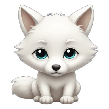 White baby fox sad sticker