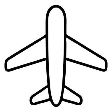 outlined airplane icon sticker
