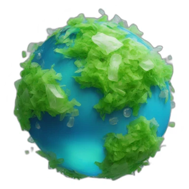 the earth in plastic waste sticker