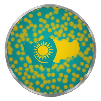 Kazakhstan flag printed on a disc sticker
