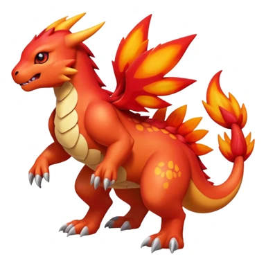 Cute Shiny Guilmon-Quilava-Fakémon-hybrid-creature (full body)  sticker