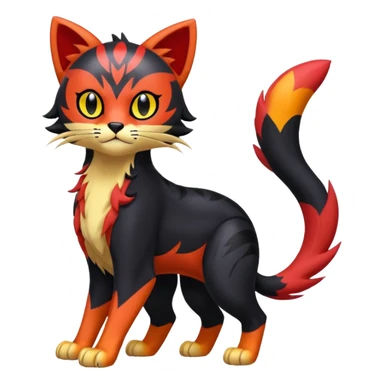 Liepard-Litten-Sprigatito-Pokémon-fusion-creature (full body) sticker