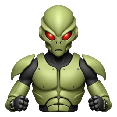 insectoid alien MMA fighter portrait, head and shoulders only, armored exoskeleton skin, sharp eyes, combat gloves, aggressive stance, 3D cartoon, mobile game icon style, clean background, no text, no watermark
 sticker