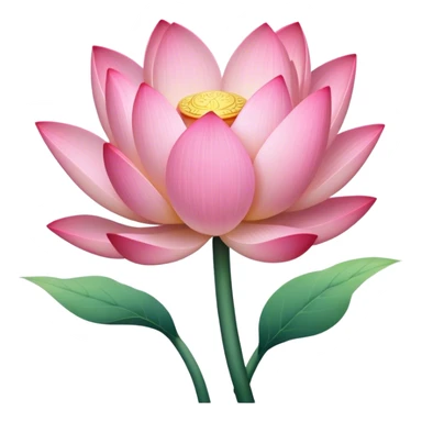 single Pink Lotus, straight stem sticker