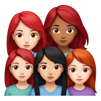 Three girl friends one black hair one red hair one brown hair  sticker