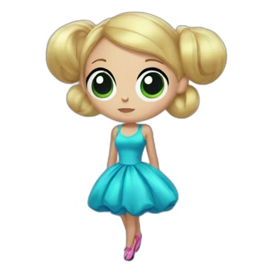 Powerpuff girls with dresses inflated  sticker