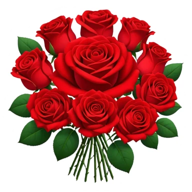 Generate an aesthetic red rose bouquet of a lot of roses sticker