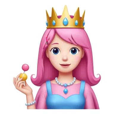 happy earringed princess bubblegum with candy crown sticker