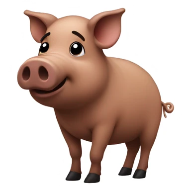 brown pig with black afro sticker