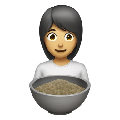 a bowl of chia seeds. no face. sticker