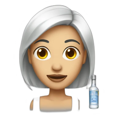 Woman with a vodka sticker