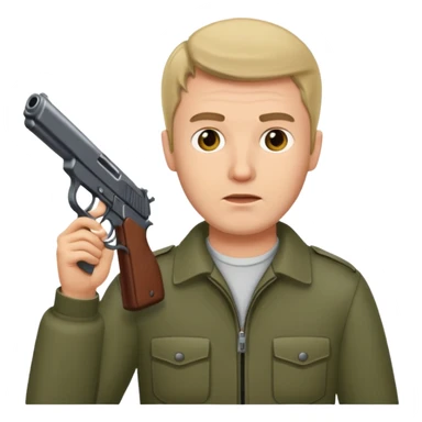 Man with gun to his head sticker