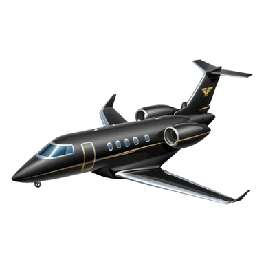Black private jet, profile view sticker
