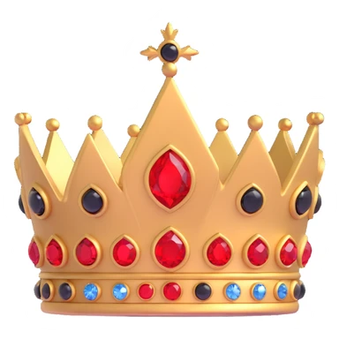 realistic black crown with red gems sticker