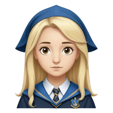 Gemma Padley is Penelope Clearwater in harry potter, wear hogwarts Ravenclaw uniform, blonde hair, brown eyes sticker