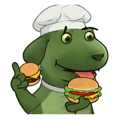 Dog in a burger  sticker
