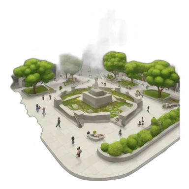 public square with urban design sticker