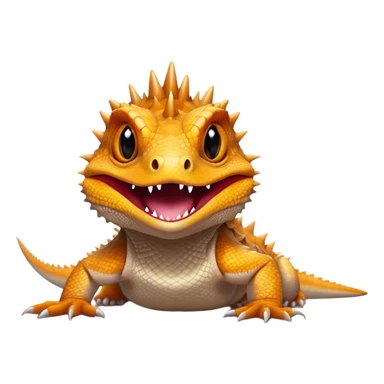 Cinematic Comical Bearded Dragon Portrait Emoji, Head tilted dramatically with an exaggeratedly amused expression, featuring a striking, glossy scaled hide with a quirky, spiky beard and wide, expressive eyes full of playful disbelief, Simplified yet hilariously expressive features, highly detailed, glowing with a slightly sassy glow, high shine, dramatic yet playful, stylized with an air of cheeky mischief, bright and endearing, soft glowing outline, capturing the essence of a spirited and over‐the‐top dragon, so meme‐worthy it feels like it could snap its jaws into internet fame instantly! sticker