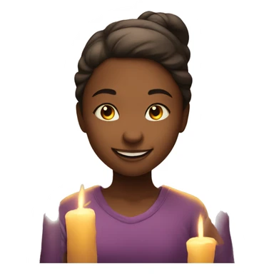 smiling girl with candle light sticker