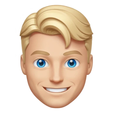 Male superhero head happy sticker