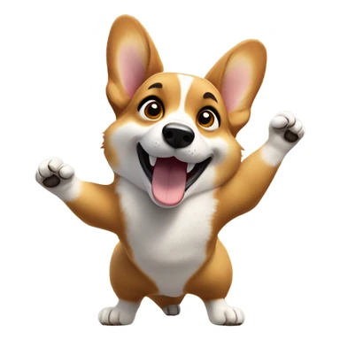 Corgi clapping paws sticker