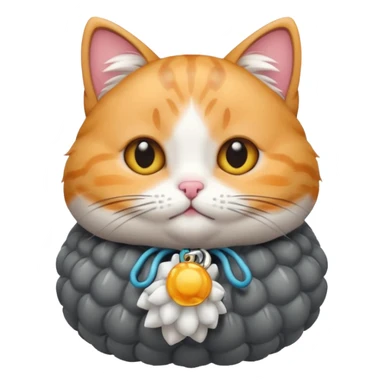 a cute cat with puffer sticker