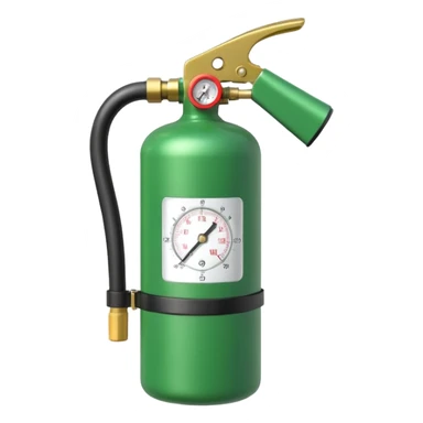 green fire extinguisher  sticker