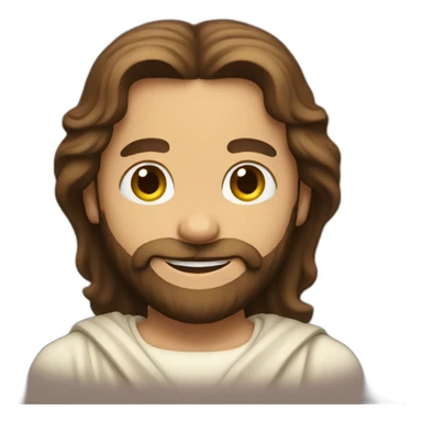 Jesus Smiling and showing a heart sticker
