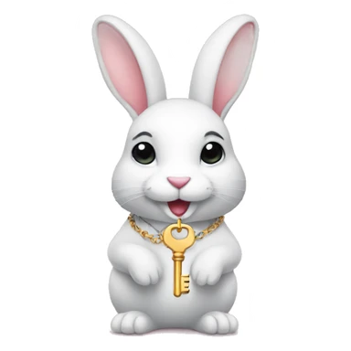 Rabbit with a key necklace  sticker