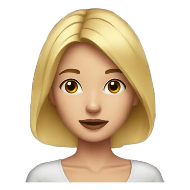 Blonde girl red flowers sticker