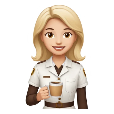 waiteress holding coffee sticker