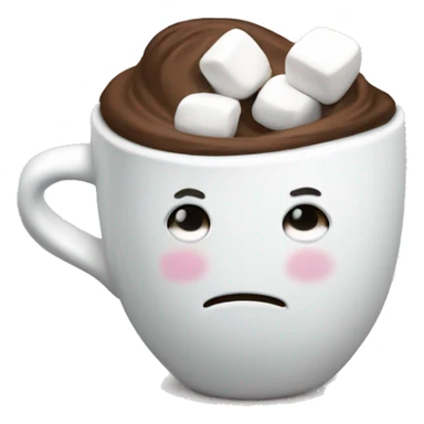 White Cup with Cacoa in it and Marshmallow  sticker