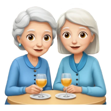 conversación dentro de un restaurant  dos personas y una de las persoans sea una abuela sticker