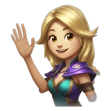 lulu from game league of legends who waves her hand hello sticker
