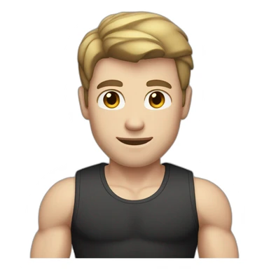 Pale skinned Fit Man With the biceps and brown hair in black shirt and gray shorts sticker