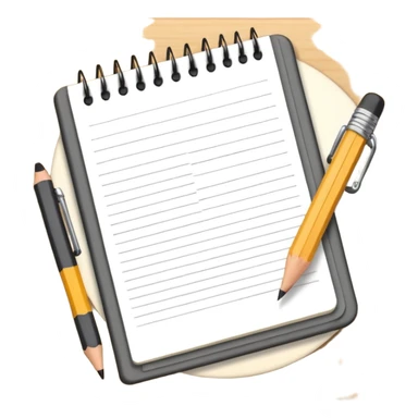 notebook with pencil sticker