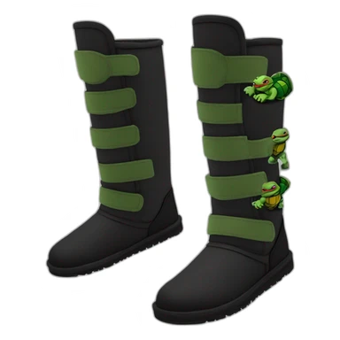 Ninja turtle Black low ugg boots sticker