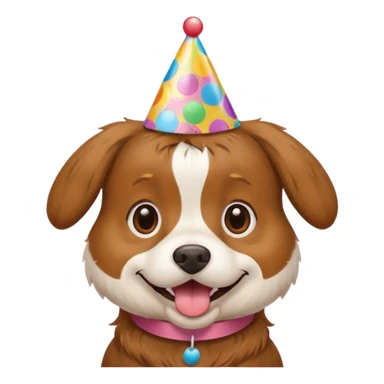 Dog wearing birthday hat  sticker
