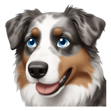 Australian shepherd with ice blue eyes  sticker