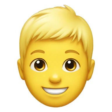 Yellow smiling baby head with tuft of hair sticker