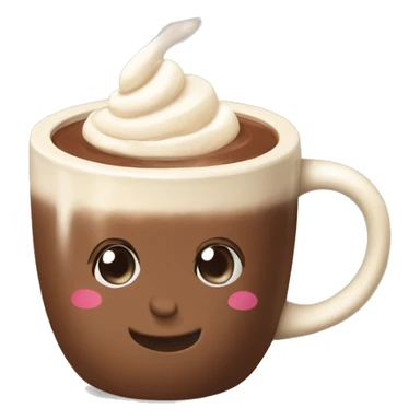 hot chocolate in beige mug sticker