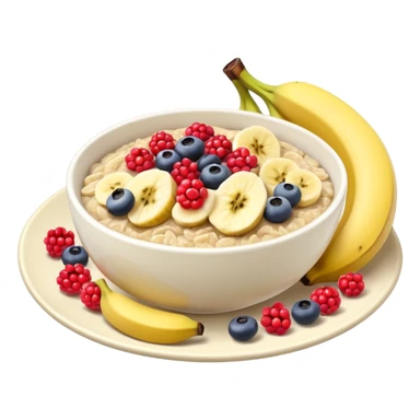 oatmeal with berries and sliced bananas sticker