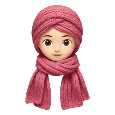 A 3D cartoon wool scarf with visible knitted stitches and gentle folds, warm colors, soft lighting, Memoji-style. sticker