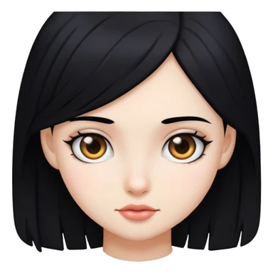 girl with black hair being all lovely sticker