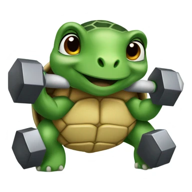 turtle lifting weights  sticker