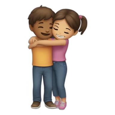 Boy hug a girl  sticker
