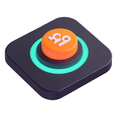 3D GO button with glowing effect sticker