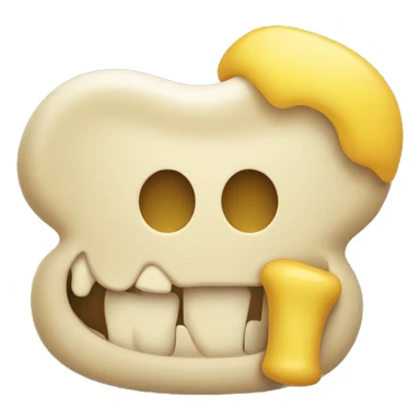 A yellow bone in the smile sticker