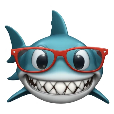 shark with glasses  sticker
